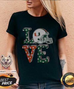 Nice Miami Hurricanes Love V-neck