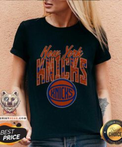 Official New York Knicks Royal Tri-Ball V-neck