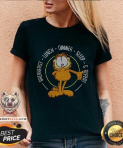 Original Garfield Breakfast Lunch Dinner Sleep And Repeat V-neck