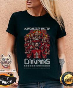Original Manchester United The Red Devils FA Cup Champions 2024 V-neck