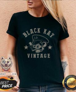 Original Moto Skull Black Kat Vintage V-neck