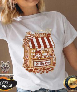 Premium Lazy Coffee Shop Cat Nap Cafe V-neck