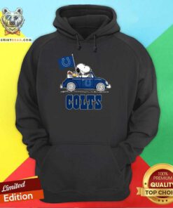 Snoopy And Woodstock Ride The Indianapolis Colts Car Hoodie