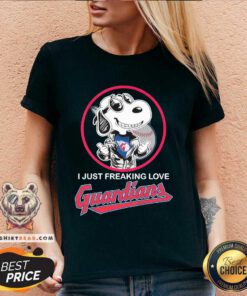 Snoopy I Just Freaking Love Cleveland Guardians V-neck