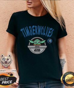 Awesome Minnesota Timberwolves Star Wars The Child V-neck