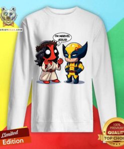Good I'm Marvel Jesus Deadpool And Wolverine Cartoon Sweatshirt