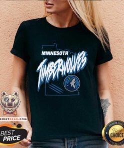 Good Minnesota Timberwolves Phoebe Minnesota Map V-neck