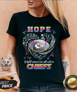 Great Kansas City Chiefs Hope Football In All Color V-neck