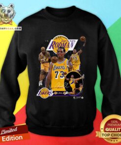 Great M&N Los Angeles Lakers Dennis Rodman Player Sweatshirt