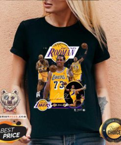 Great M&N Los Angeles Lakers Dennis Rodman Player V-neck