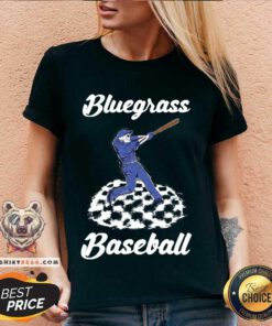 Happy Skeleton Bluegrass Baseball V-neck