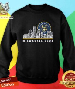 Nice Milwaukee Brewers Baseball Team Skyline Sweatshirt