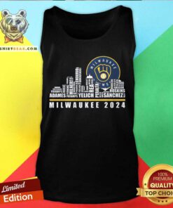 Nice Milwaukee Brewers Baseball Team Skyline Tank-top