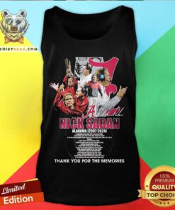 Nick Saban Alabama Crimson Tide 2007-2024 For The Memories Tank-top