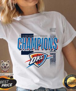 Official Oklahoma City Thunder 2024 Northwest Division Champions V-neck