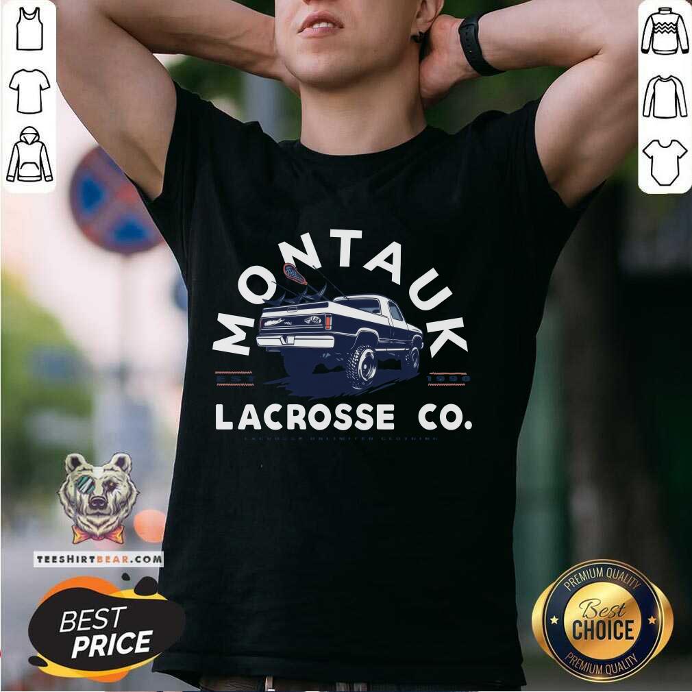 Pretty Montauk Lacrosse Pickup Truck Est 1990 T-Shirt