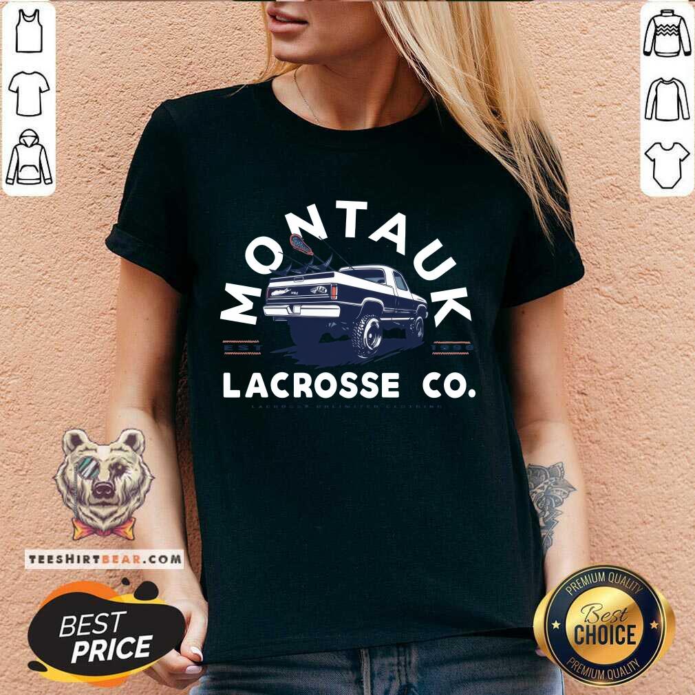 Pretty Montauk Lacrosse Pickup Truck Est 1990 V-neck