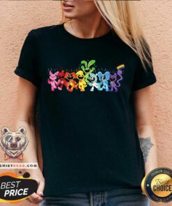Pretty Poppy Playtime Smiling Critters Pride V-neck