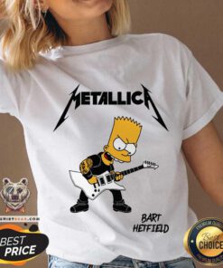 Top Metallica The Simpsons Bart Hetfield V-neck