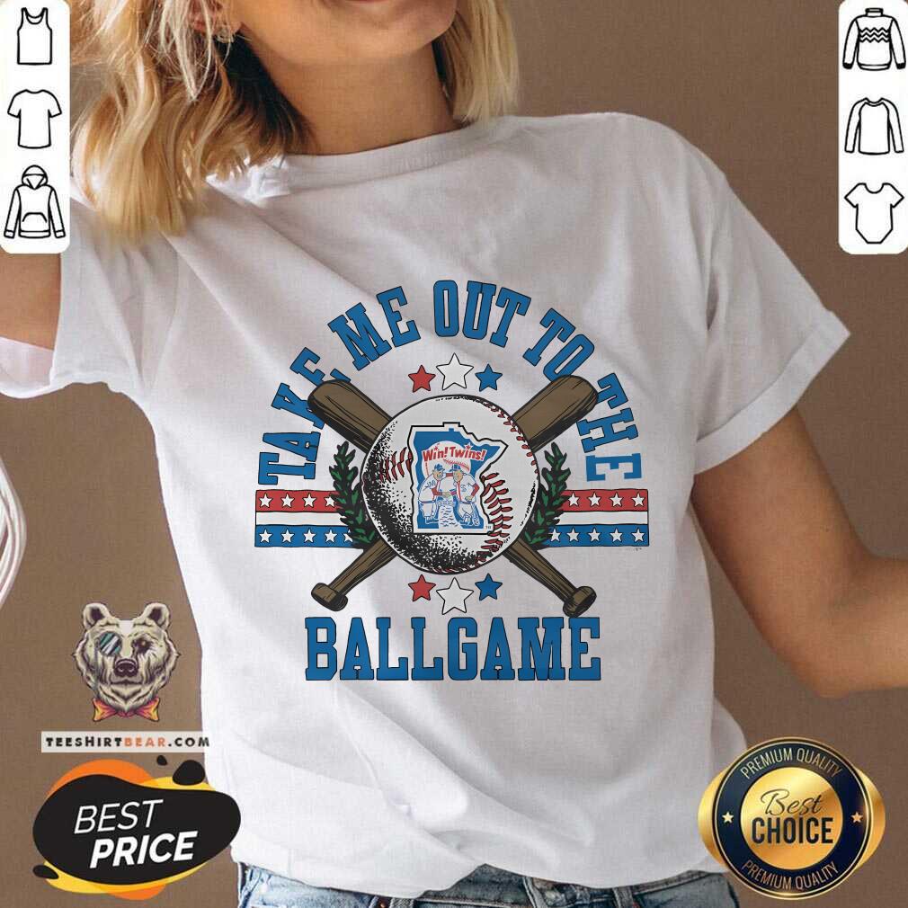Top Minnesota Twins Take Me Out To The Ballgame V-neck
