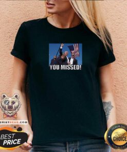 Awesome Trump You Missed Gun Shot V-neck