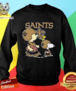 Funny Charlie Brown Snoopy And Woodstock NFL New Orleans Saints Sweatshirt