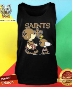 Funny Charlie Brown Snoopy And Woodstock NFL New Orleans Saints Tank-top
