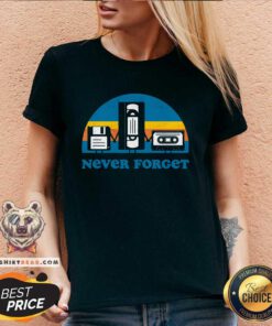 Good Floppy Vhs Cassette Tapes Never Forget V-neck