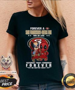 Great A San Francisco 49Ers x Marvel Fan Yesterday Today Tomorrow V-neck