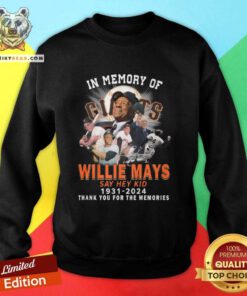 Great In Memory Of Willie Mays San Francisco Giants Say Hey Kid 1931-2024 Sweatshirt