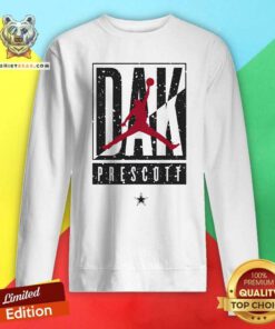 Hot Dak Prescott Jordan Dallas Cowboys White Cut Box Sweatshirt