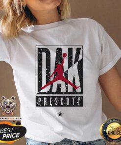 Hot Dak Prescott Jordan Dallas Cowboys White Cut Box V-neck