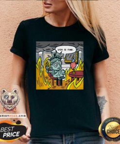 Hot USA Is Fine V-neck