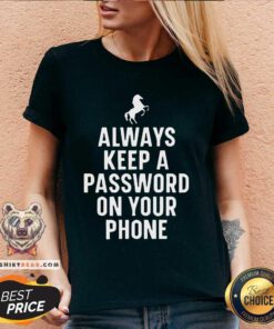 Original Horse Video Orange Always Keep A Password On Your Phone V-neck