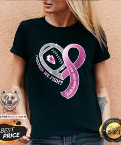 Premium Kansas City Chiefs Together We Fight Cancer Faith Hope Cure V-neck