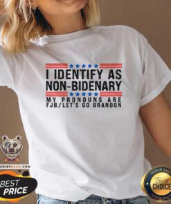 Pretty I Identify As Non-Bidenary My Pronouns Are FJB Let's Go Brandon V-neck