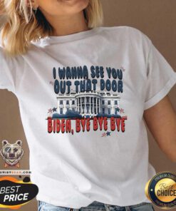 Pretty I Wanna See You Out That Door Bye Bye Biden V-neck