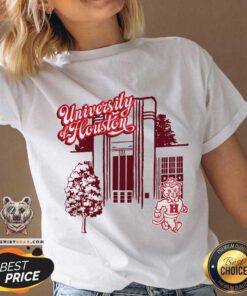 Top Houston Cougars Mascot Scenery V-neck
