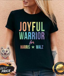 Awesome Joyful Warrior For Kamala Harris Tim Walz 2024 V-neck