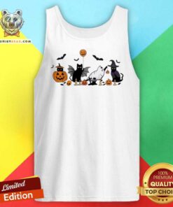 Funny Ghost Cat Halloween Black Cat Tank-top