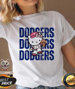 Funny Hello Kitty Los Angeles Dodgers V-neck