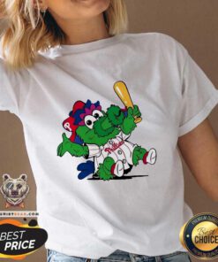 Funny Philadelphia Phillies Phillie Phanatic Mascot V-neck