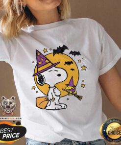 Good Juniors' Peanuts Snoopy And Woodstock Halloween V-neck