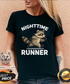Good Running Raccoon Night Time Runner V-neck