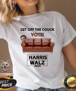 Great Get Off The Couch Vote Tim Walz Jd Vance Harris Walz 2024 V-neck