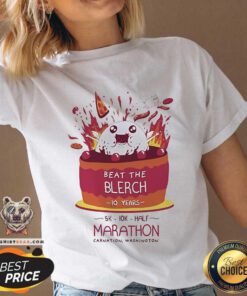 Great The Oatmeal Beat The Blerch 10 Years Marathon V-neck
