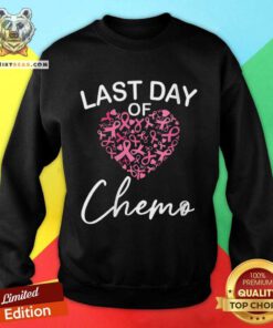 Happy Women's Breast Cancer Last Day Of Chemo Pink Ribbon Sweatshirt