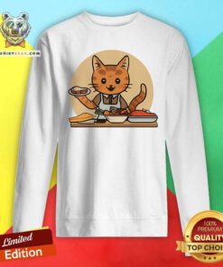 Hot Food Preparation Worker Cat Cartoon Sweatshirt