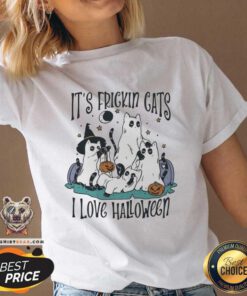Hot It’s Frickin Cats I Love Halloween V-neck