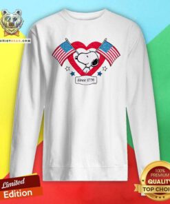 Hot Peanuts Snoopy Since 1776 USA Flag Heart Sweatshirt